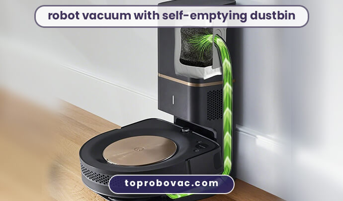 robot vacuum with self-emptying dustbin